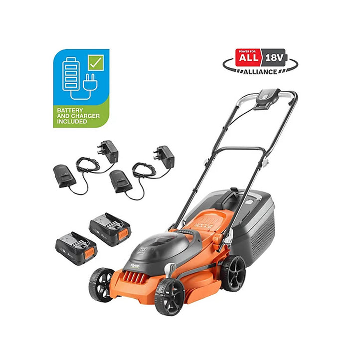 Flymo Rotary Lawnmower Cordless Easistore 340R Powerful LED Display Battery 35L - Image 2