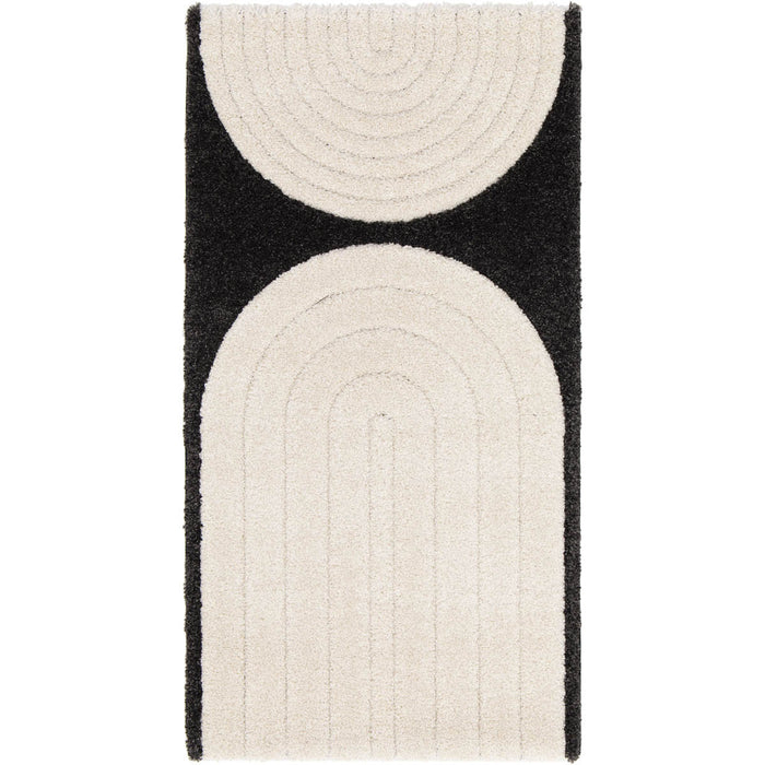 Rug Hallway Runner Medium Chios Black Indoor Waterproof (L)150cm x (W)80cm - Image 1