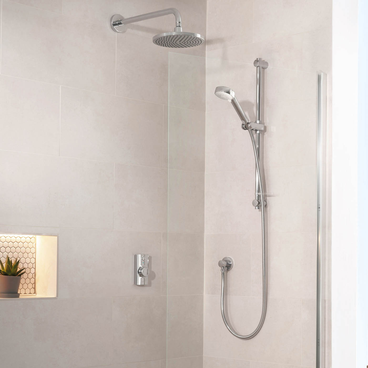 Aqualisa Smart Mixer Shower Thermostatic Concealed 4 Spray Pattern Dual Head - Image 2