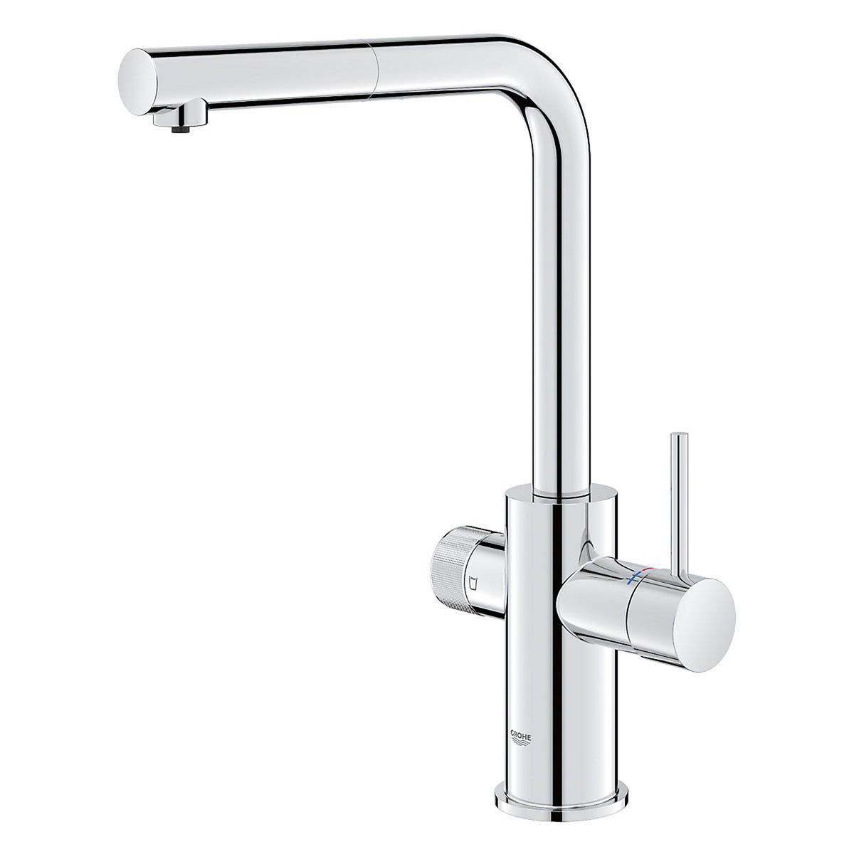 Grohe Kitchen Tap Mono Mixer Chrome Pull Out Spray Single Lever Modern Faucet - Image 1