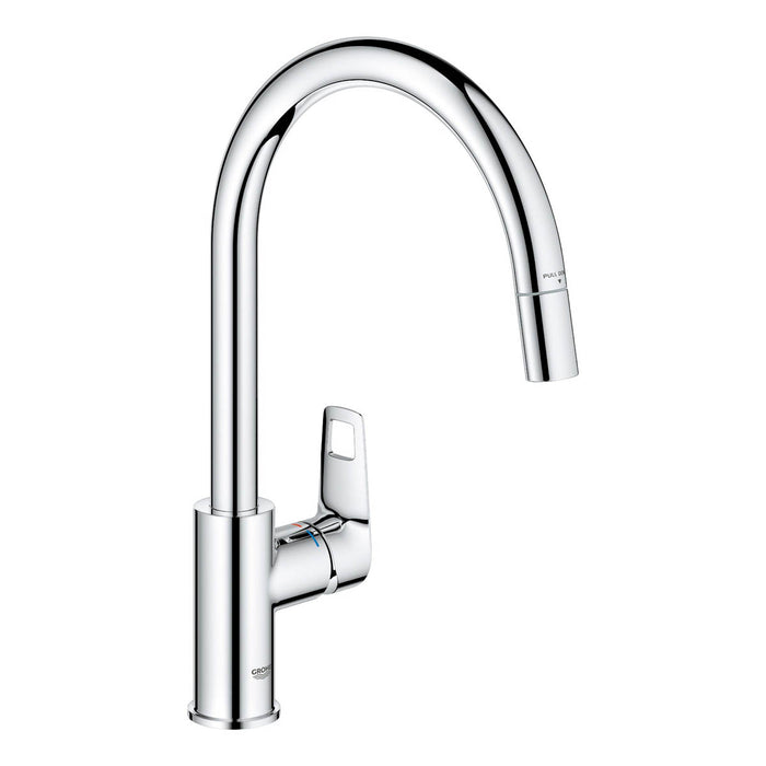 Kitchen Tap Pull Out Spout Single Lever Plastic Brass Chrome Plated Contemporary - Image 1