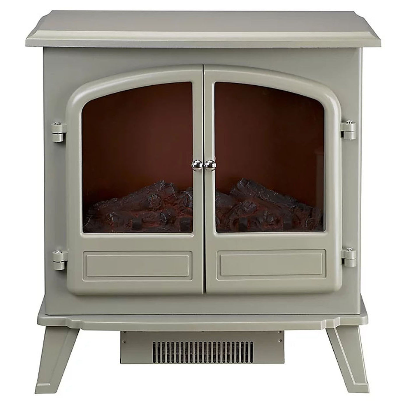 Focal Point Electric Stove Weybourne Matt Sage Grey Heater Log Effect 1.85kW - Image 6