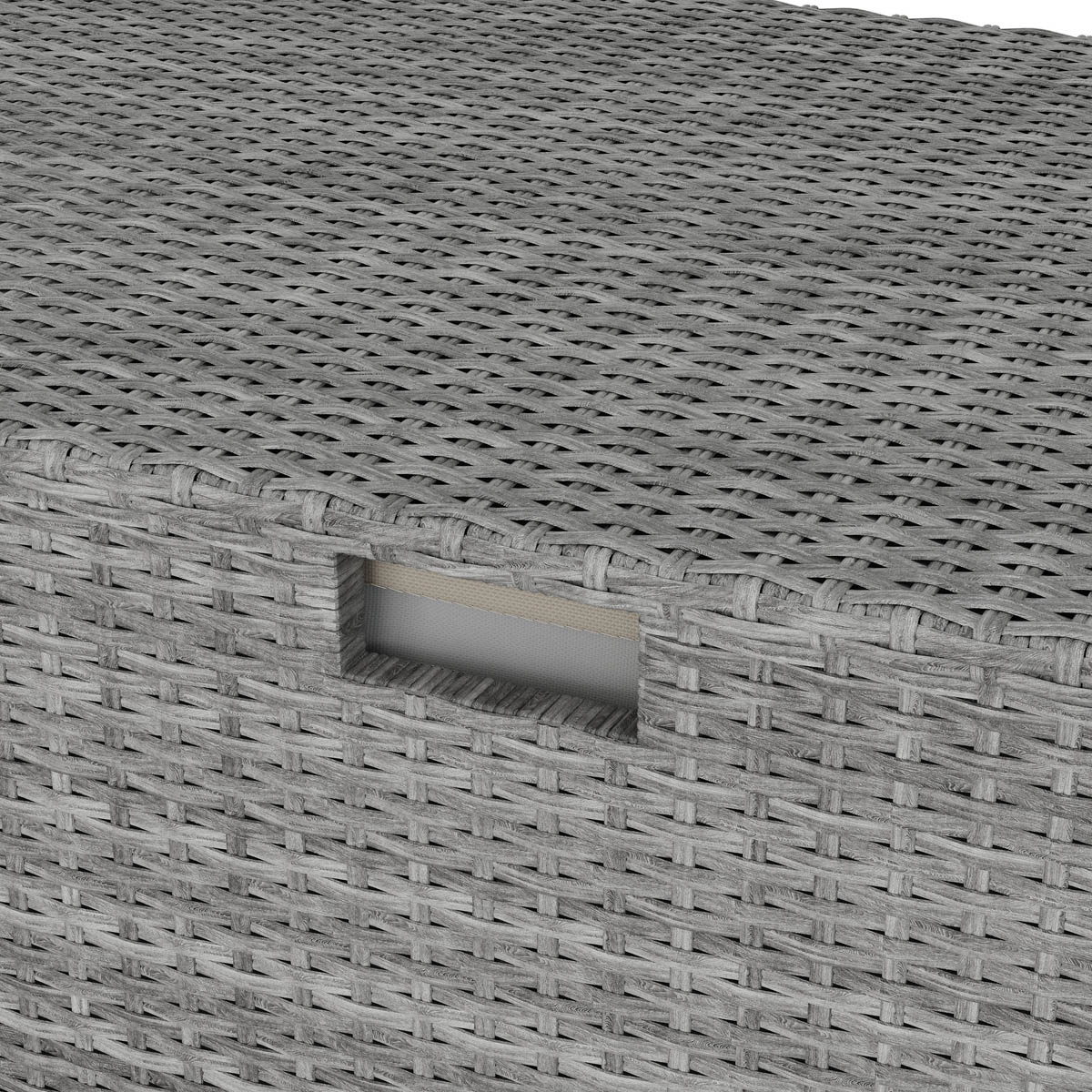 Hamilton Garden Storage Box Steeple Grey Plastic Rattan Effect (W)180 x (D)65cm - Image 8