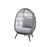 Kids Egg Chair Rattan Effect Steel Grey Water Repellent Contemporary Durable - Image 1