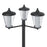 LED Post Light 3 Way Electric Garden Outdoor Lantern Dark Grey 3000lm 33W H210cm - Image 2