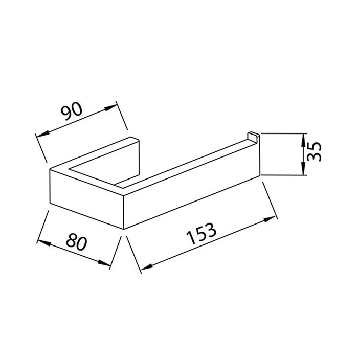 Toilet Roll Holder Stainless Steel Chrome Effect Wall Mounted (H)35mm (W)153mm - Image 2