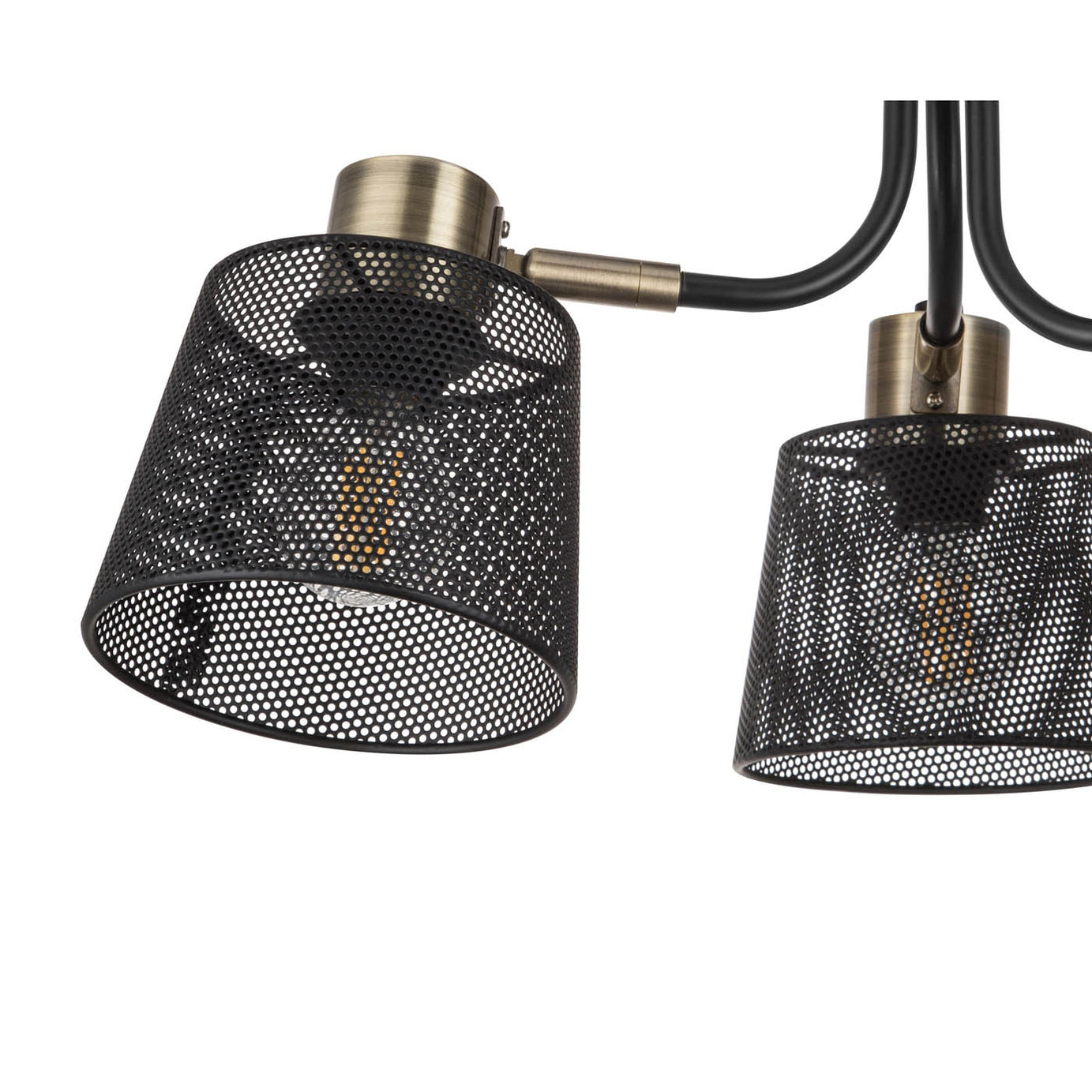 LED Ceiling Light 3 Way Multi Arm Matt Metal Black Antique Brass Modern - Image 4