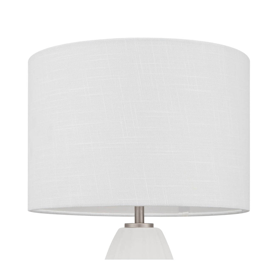Table Lamp Cream Ceramic Base White Fabric Bedside Living Room Contemporary - Image 5
