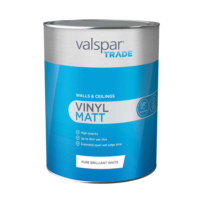 Emulsion Paint Walls Ceilings Pure Brilliant White Vinyl Matt Quick Dry 5L - Image 3