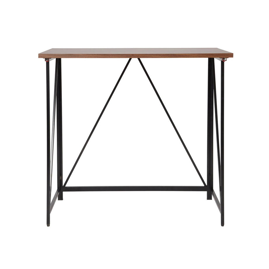Folding Table Desk Office Computer Matt Walnut Effect Assembled 80cm - Image 1