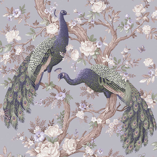Laura Ashley Wallpaper Purple Animal Patterned Peacock Floral Smooth Classic - Image 1