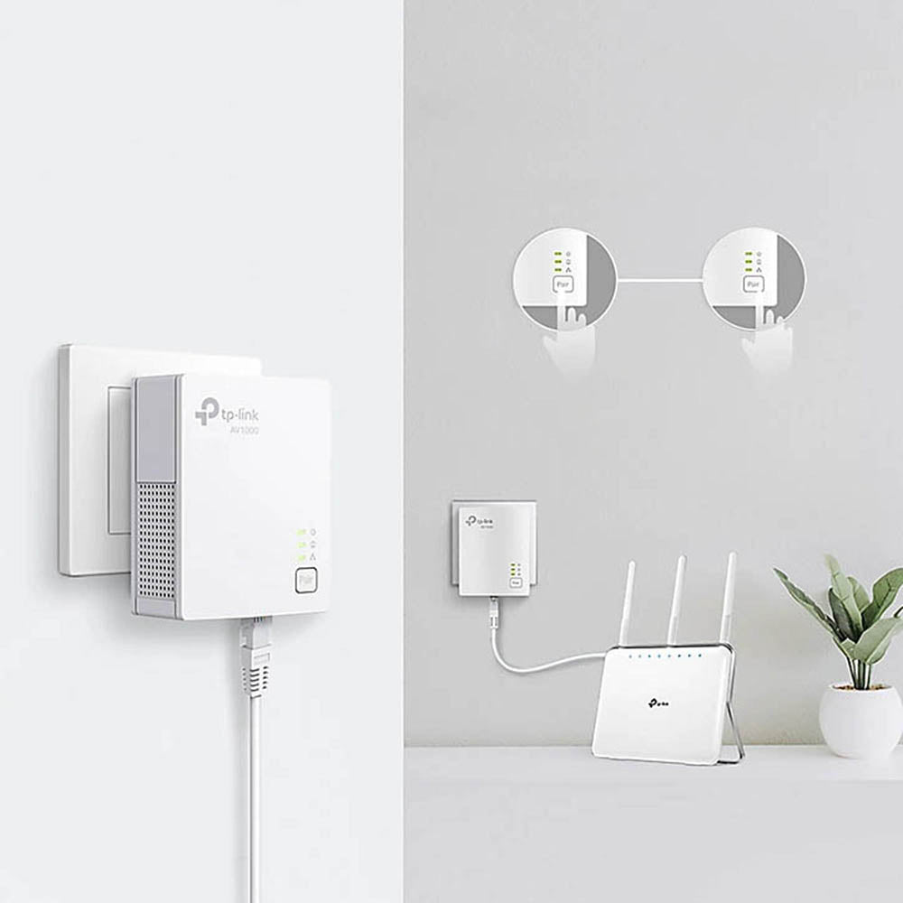 TP Link Powerline Adapter Kit With Ethernet Cables Plug In 1000 Mbps Pack Of 2 - Image 2