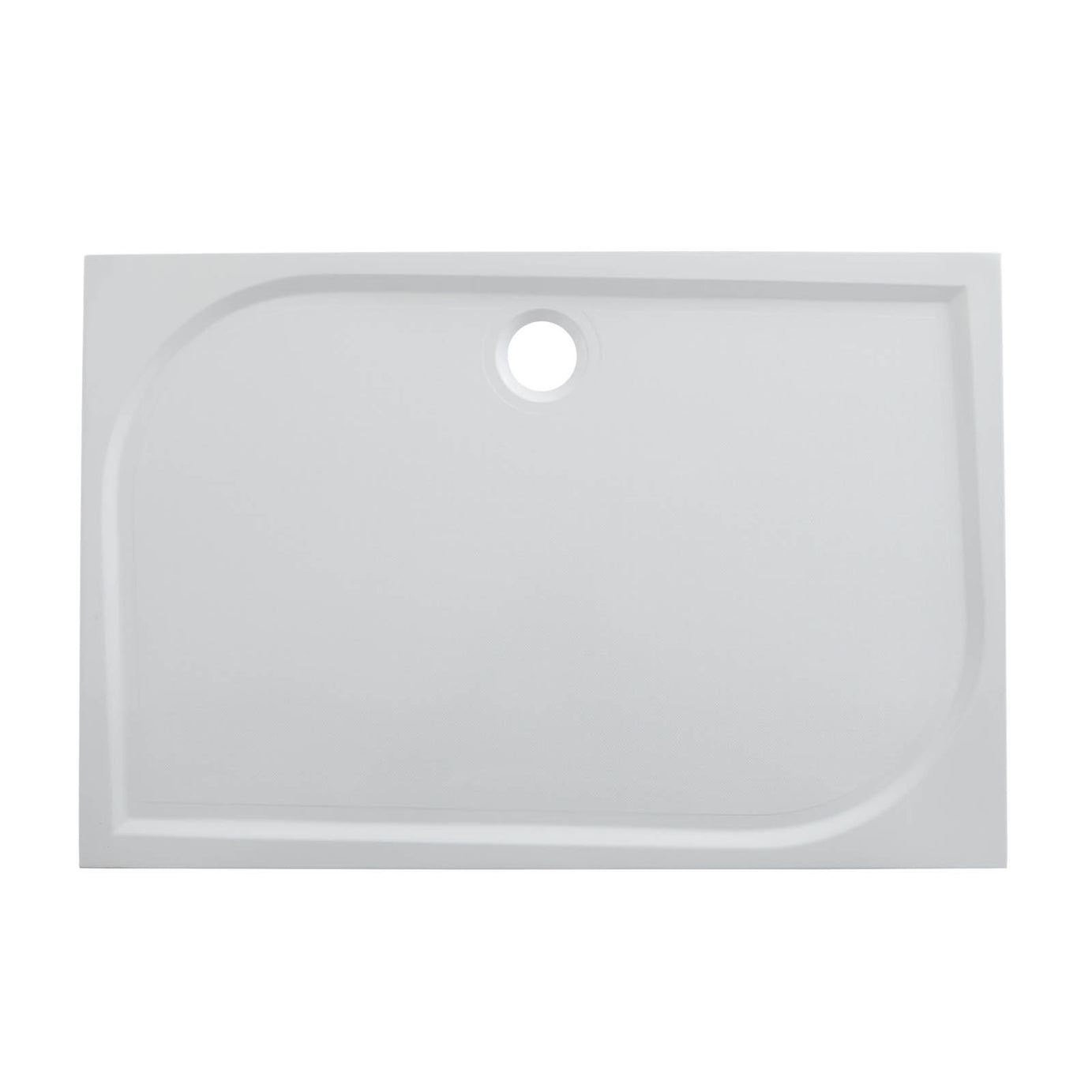 Shower Tray Gloss White Rectangular Reversible Drainer 28mm Bathroom Modern - Image 4