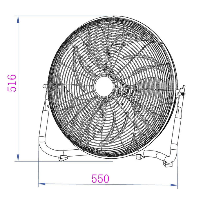 Air Circulator Floor Fan Portable Cooling 18" Electric 3 Speeds Metal 240 V - Image 2