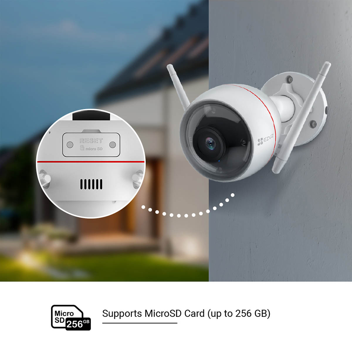 EZVIZ Smart Security Camera Outdoor Wireless Swivel White Wi-Fi Night Vision - Image 10
