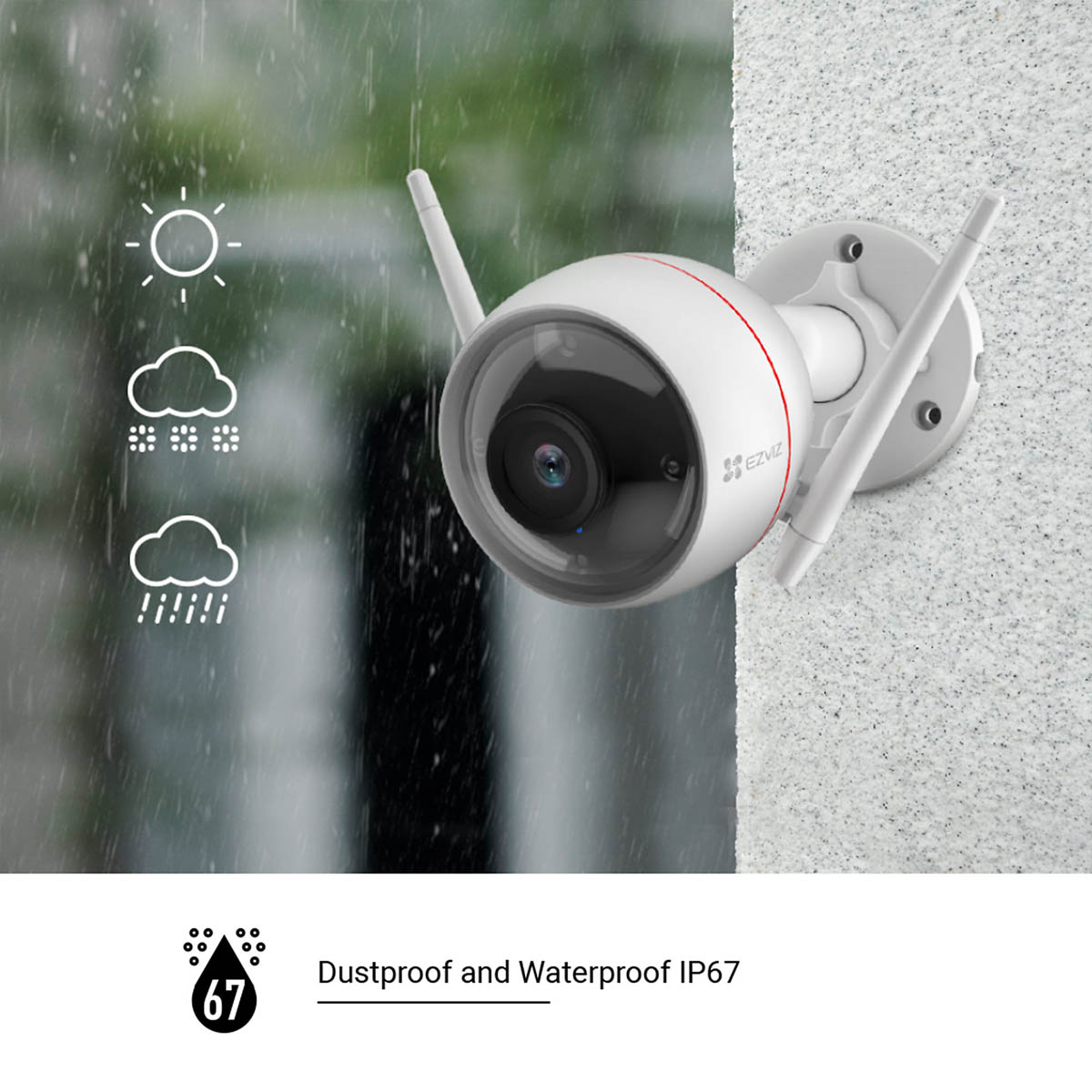 EZVIZ Smart Security Camera Outdoor Wireless Swivel White Wi-Fi Night Vision - Image 7