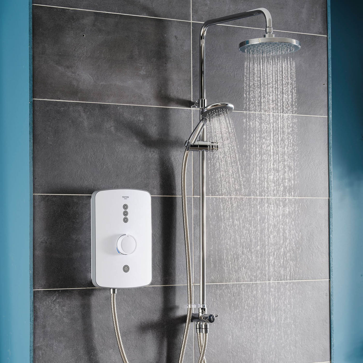 Triton Electric Shower Dual Head 9.5kW White 5 Spray Patterns Manual Modern - Image 7