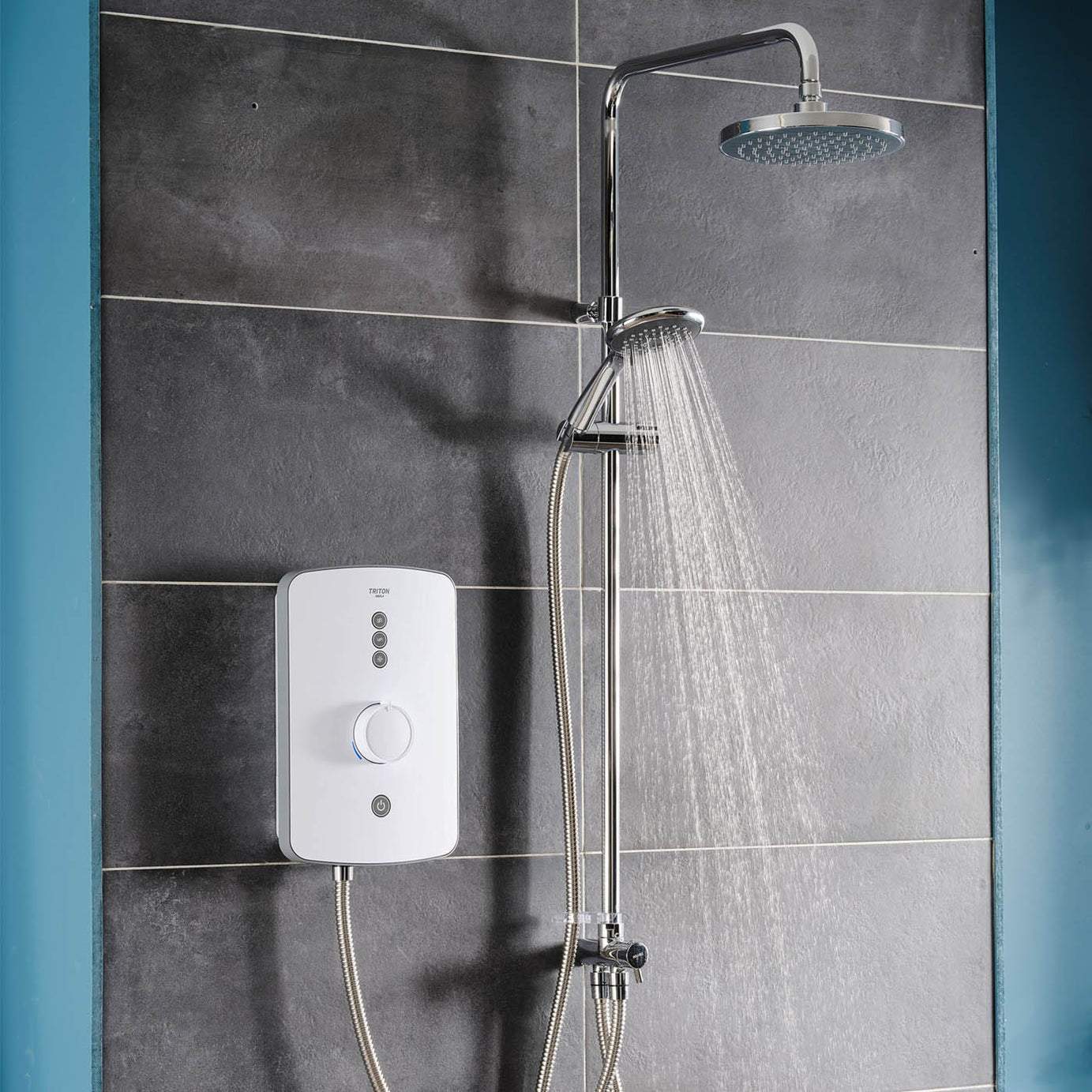 Triton Electric Shower Dual Head 9.5kW White 5 Spray Patterns Manual Modern - Image 8