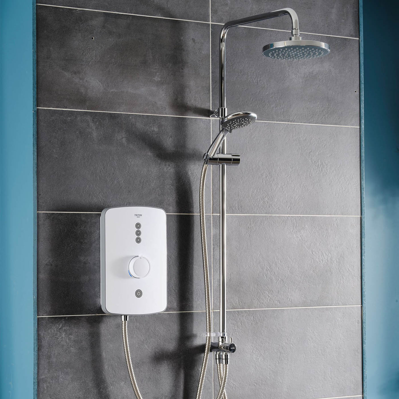 Triton Electric Shower Dual Head 9.5kW White 5 Spray Patterns Manual Modern - Image 9