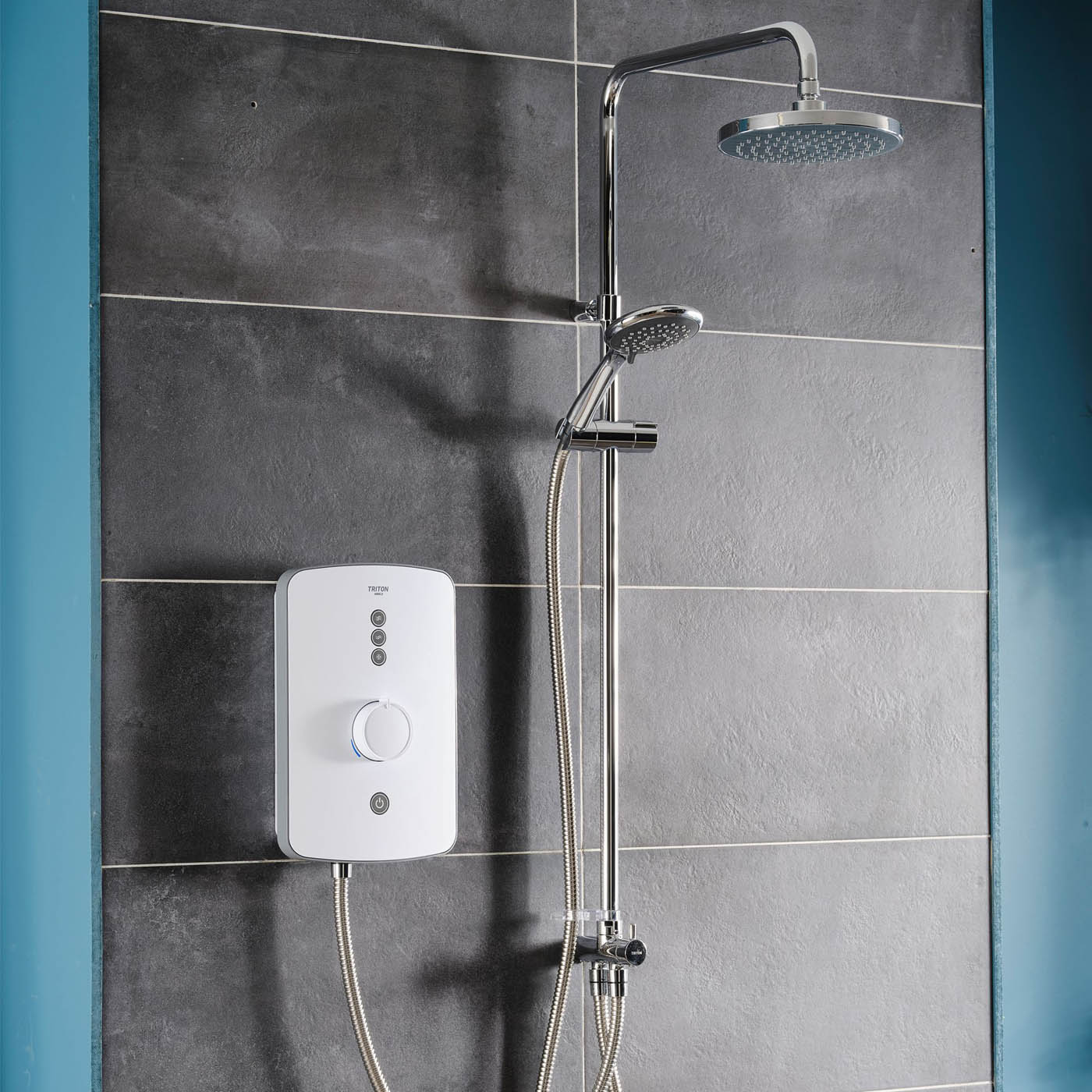 Triton Electric Shower Dual Head 9.5kW White 5 Spray Patterns Manual Modern - Image 9