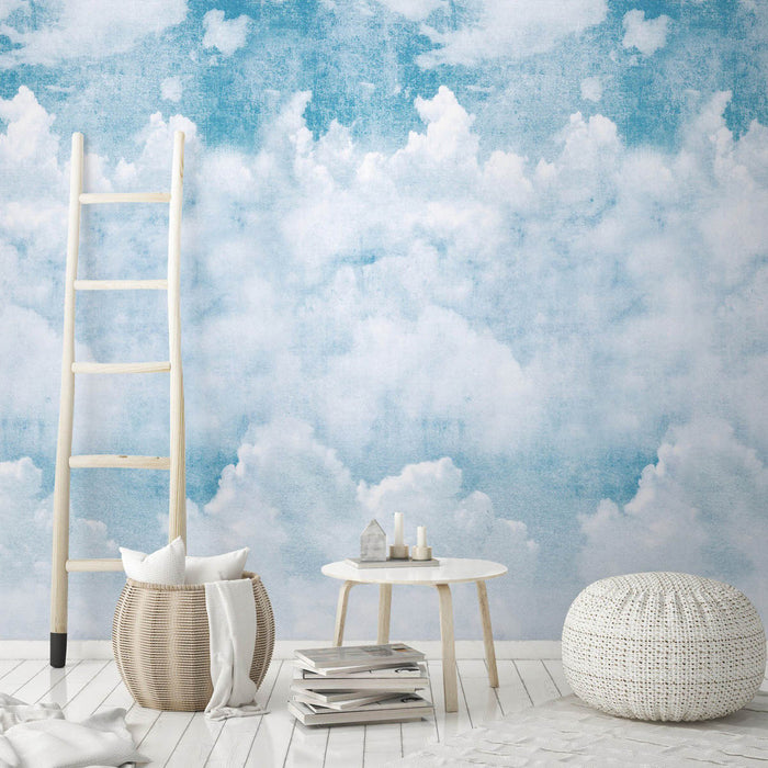 Mural Wallpaper Matt Blue Sky White Cloud Embossed Washable (L)280 x (W)53 cm - Image 2