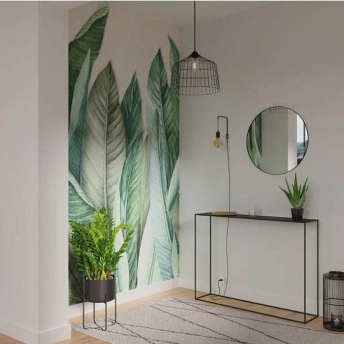 Wallpaper Mural 3 Panels Large Banana Leaves Washable Removable 4.45m sq - Image 2