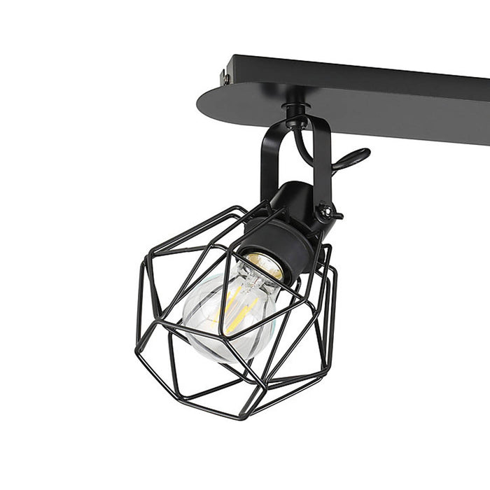 LED Ceiling Spotlight 3 Way Multi Arm Modern Industrial Matt Black Dining Bar - Image 4