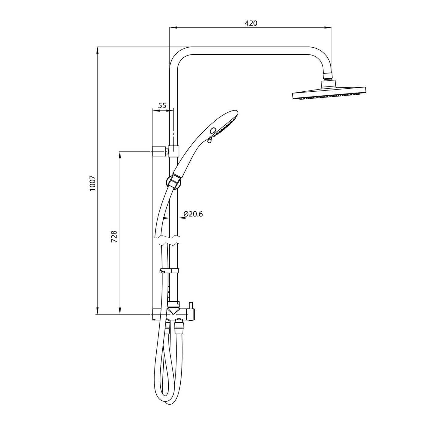 Electric Mixer Shower Twin Round Head Gloss Chrome Effect 5 Spray Pattern 10.5kW - Image 4