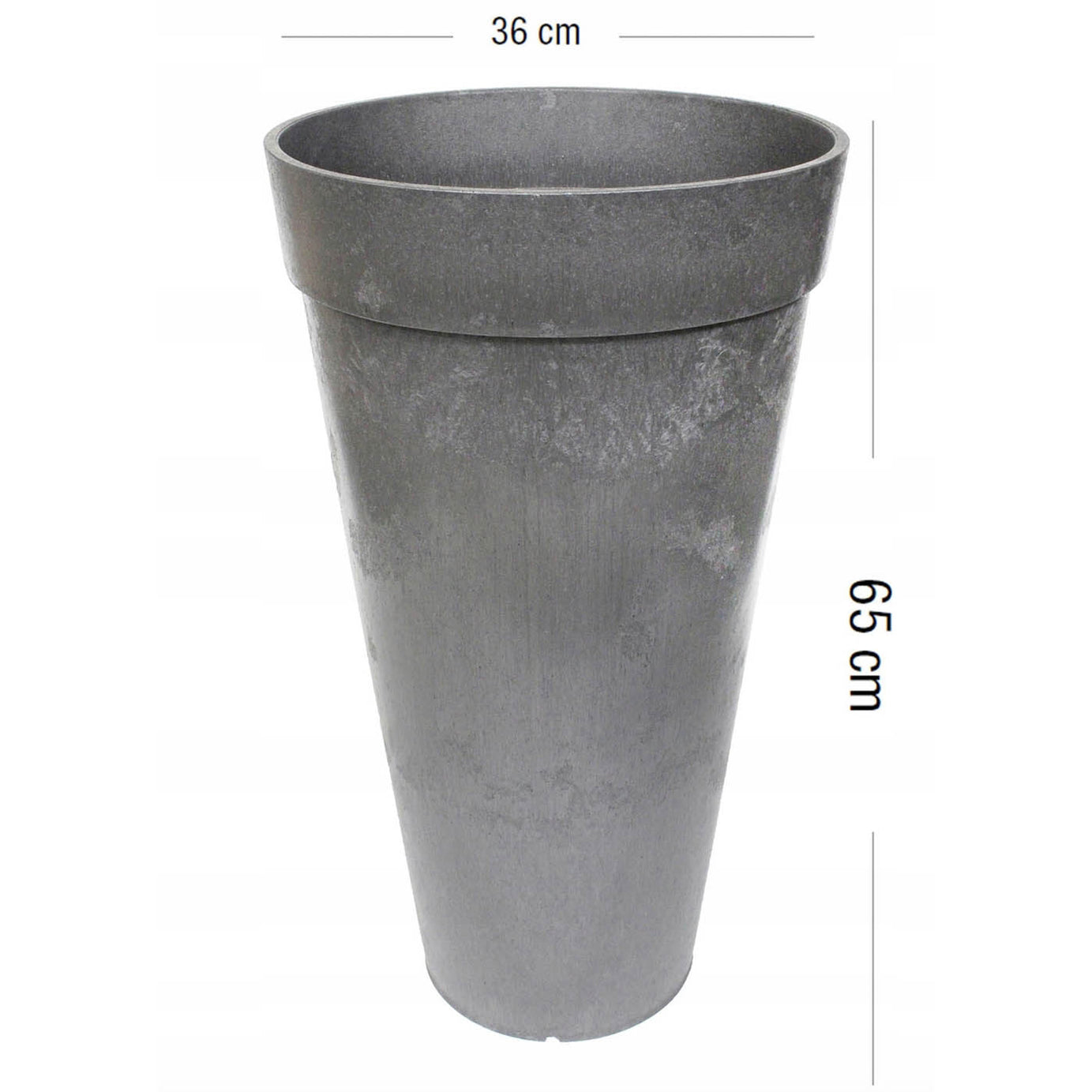Planter Flower Plant Herb Pot Grey 66cm Round Recycled Rubber Indoor Outdoor - Image 5