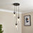 Pendant Ceiling Light 3 Lamp LED Matt Black Steel Clear Glass Dimmable - Image 1