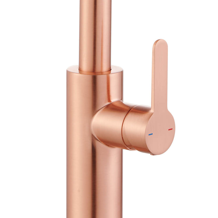 Kitchen Tap Mixer Single Side Lever Copper Effect Swivel Spout Modern Faucet - Image 4