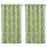 Curtain Lined Eyelet Light Green Printed Leaves Pattern (W)228cm (L)228cm Pair - Image 4