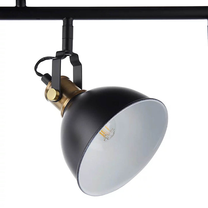 Spotlight Bar 4 Lamp LED Steel Matt Pewter Effect Adjustable Dimmable Industrial - Image 4