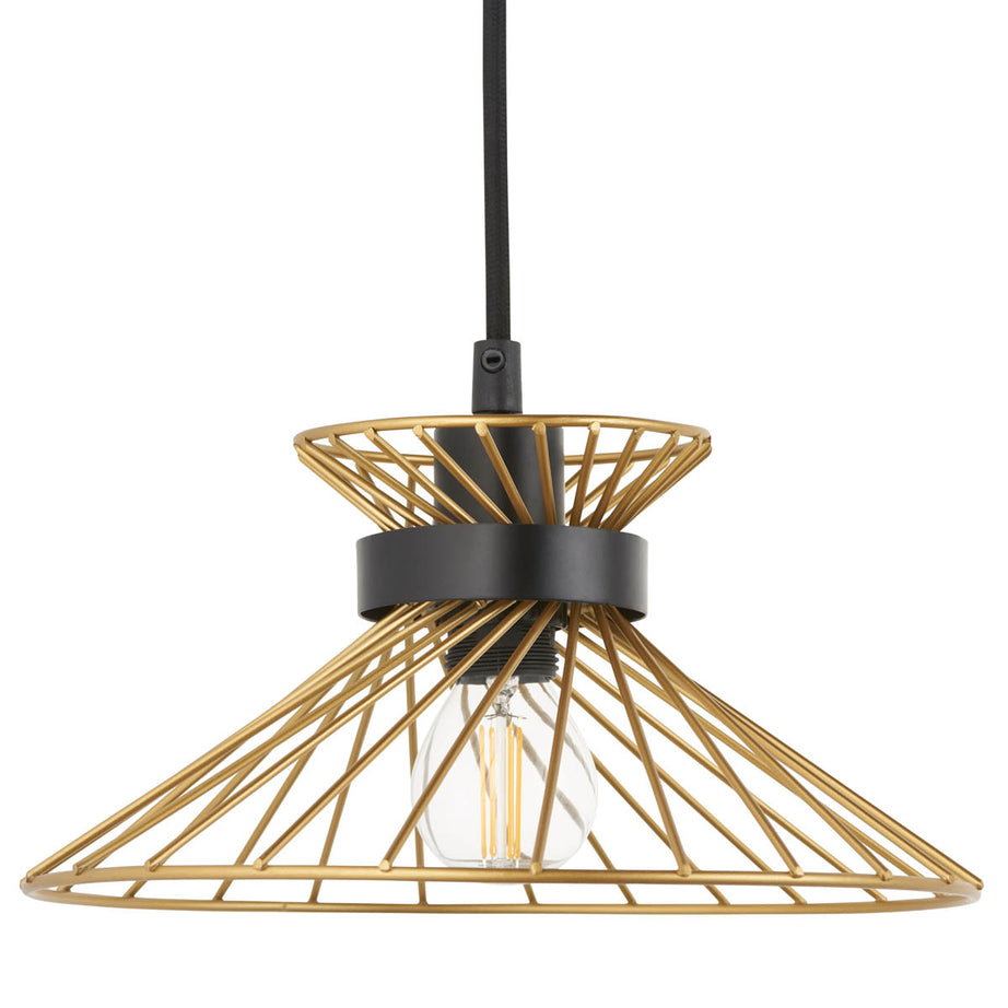 Pendant Ceiling Light 3 Lamp LED Black Gold Effect Dimmable Modern (Dia)770mm - Image 3