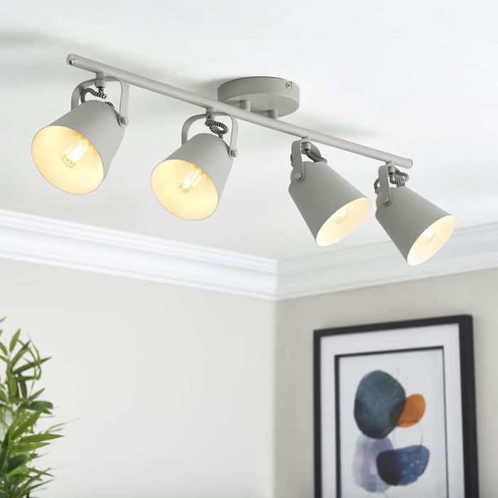 LED Ceiling Spotlight Bar Dimmable Modern Grey 4 Way Multi Arm Adjustable - Image 2
