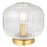 Table Lamp Ribbed Clear Glass Steel Brushed Gold Effect Dimmable Vintage - Image 3