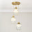 LED Ceiling Light 3 Way Brushed Glass Steel Gold Dimmable Living Bedroom Modern - Image 1