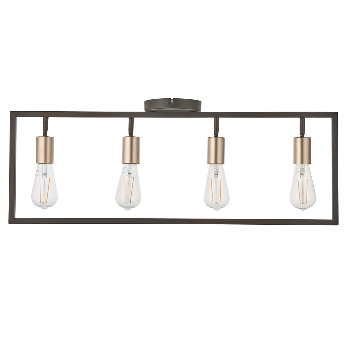 Ceiling Light 4 Lamp LED Bar Brushed Matt Steel Bronze Effect Dimmable Modern - Image 4