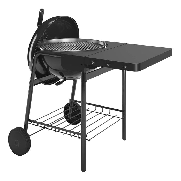 BBQ Trolley Charcoal Barbecue Grill Cart Portable Compact Black Wheeled Black - Image 3