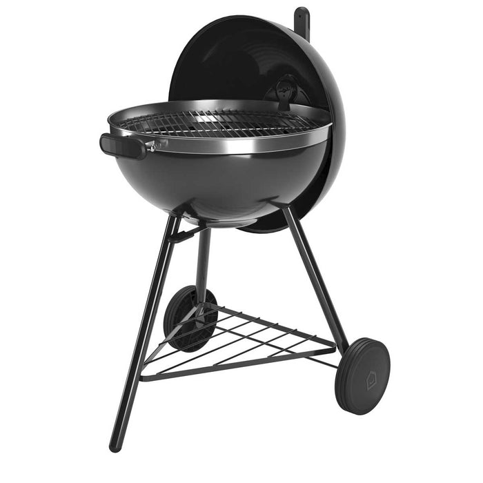 Charcoal Barbecue Grill Smoker Round Black Portable Wheeled Steel With Handle - Image 3