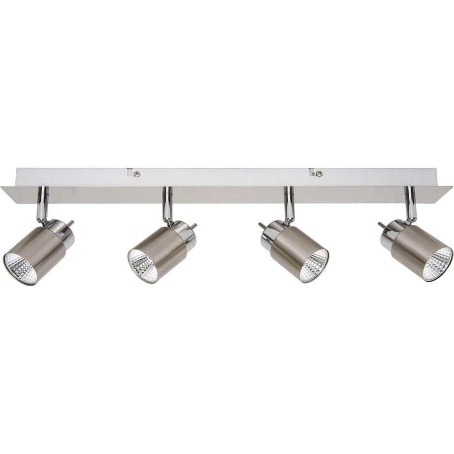 Ceiling LED Spotlight Satin Nickel Effect 4 Way Bar Warm White Indoor 350lm 13W - Image 2