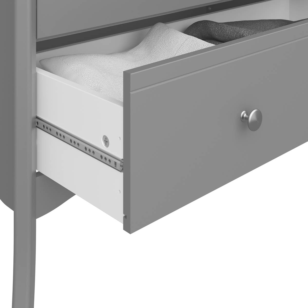 Lautner Bedside table 1 Drawer Satin grey MDF (H)550mm (W)450mm (D)353mm - Image 6