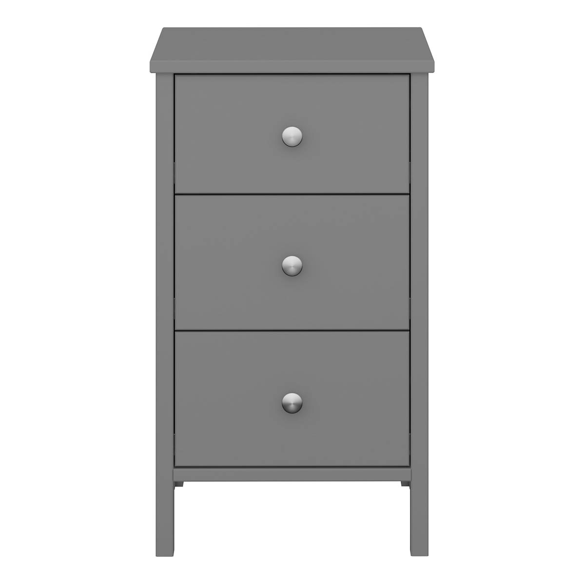 Valenca Bedside Table Cabinet 3 Drawer Satin Grey MDF (H)699 (W)400 (D)382.4mm - Image 4