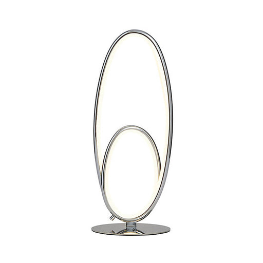 LED Table Lamp Oval Polished Chrome Effect Warm White Living Bedroom 570lm 12W - Image 1