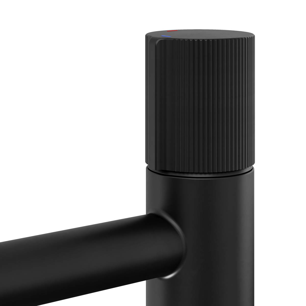 GoodHome Levanna Medium Matt Black Round Basin Mixer Tap - Image 6