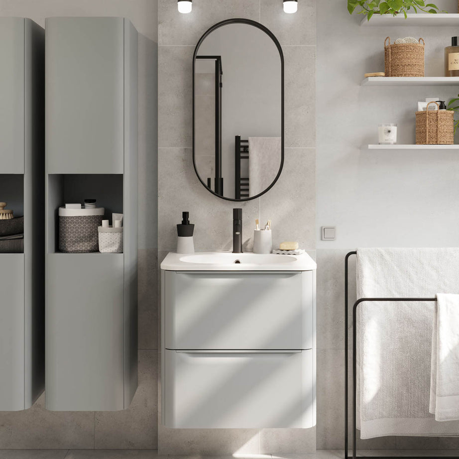 GoodHome Levanna Medium Matt Black Round Basin Mixer Tap - Image 8