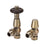 Thermostatic Radiator Valve And Lockshield	Antique Brass Effect Angled - Image 1