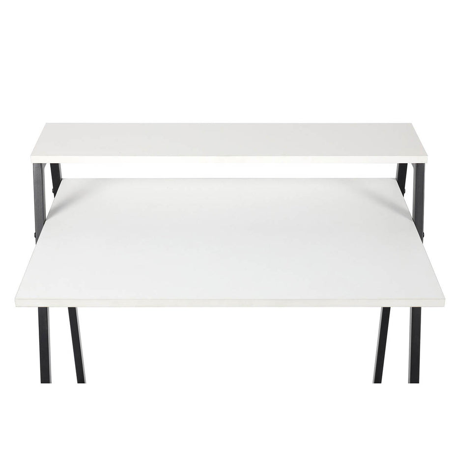 Manera Two Shelf Desk Matt White Compact MDF Durable (H)840 (W)740 (D)515mm - Image 8