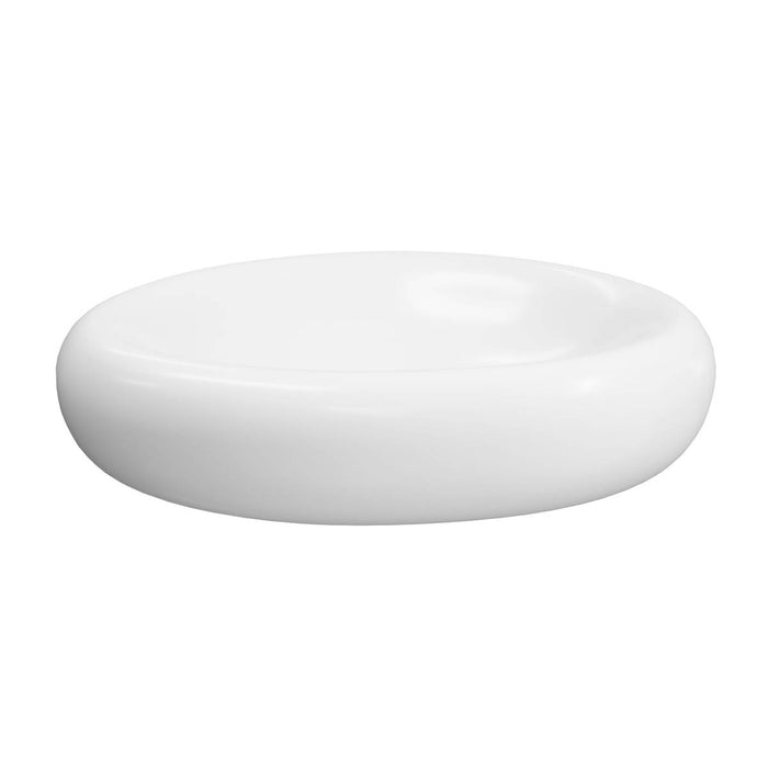 Bathroom Wash Basin Sink Counter Top Mounted Matt White Round Ceramic Modern - Image 3