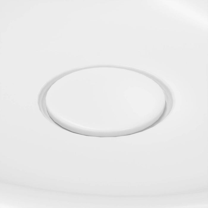 Bathroom Wash Basin Sink Counter Top Mounted Matt White Round Ceramic Modern - Image 4